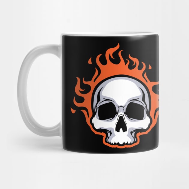 Ghost Rider Skull on Fire by Eskitus Fashion